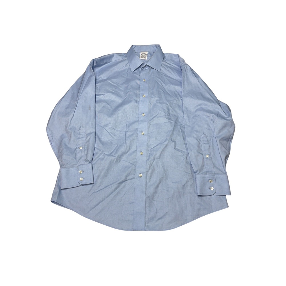 Brooks Brothers Regent Fit Blue Supima Cotton Stretch Dress Shirt Mens 16.5 32